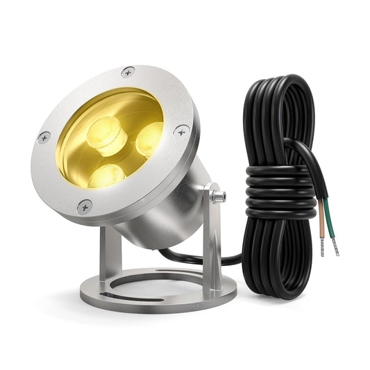 ATCD 9W LED Pond Light, 12V 3000K Warm White, IP68 Rated