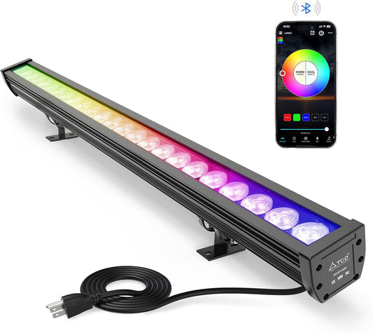 ATCD 168W Smart LED Wall Washer Light Bar, Color Changing, Dimmable Via APP Control, Music Sync, Group Function, Timing